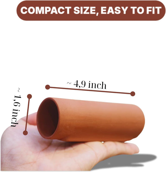 Generic 2 Small Round Plecos Fish Caves, Hide Away Caves for Plecos, Angelfish, Cichlids and More, Dark Red